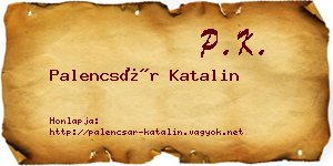 Palencsár Katalin névjegykártya