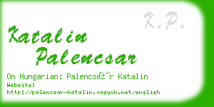 katalin palencsar business card